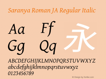 Saranya Roman JA Regular Italic 图片样张