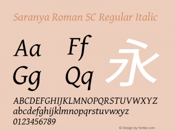 Saranya Roman SC Regular Italic 图片样张