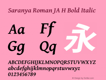 Saranya Roman JA H Bold Italic 图片样张