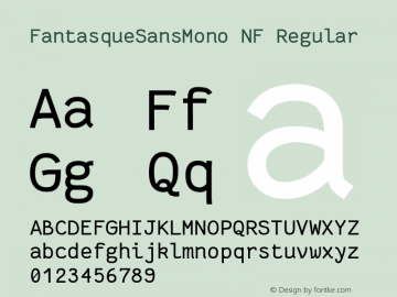 Fantasque Sans Mono Regular Nerd Font Complete Windows Compatible Version 1.8.0 ; ttfautohint (v1.8.2);Nerd Fonts 2.1.0图片样张