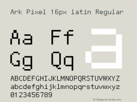 Ark Pixel 16px latin 0.0.0-dev-20220104图片样张