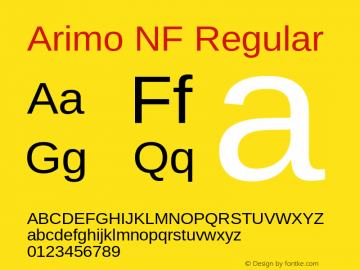 Arimo Regular Nerd Font Complete Windows Compatible Version 1.23;Nerd Fonts 2.1.0图片样张