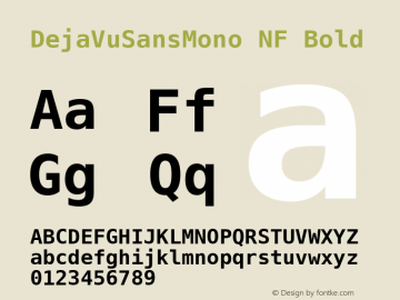 DejaVu Sans Mono Bold Nerd Font Complete Windows Compatible Version 2.37;Nerd Fonts 2.1.0图片样张