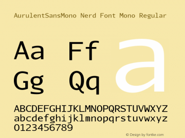 AurulentSansMono-Regular Nerd Font Complete Mono Version 0.01;Nerd Fonts 2.1.0图片样张