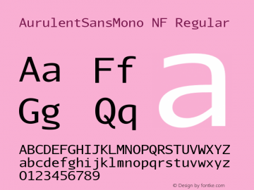 AurulentSansMono-Regular Nerd Font Complete Mono Windows Compatible Version 0.01;Nerd Fonts 2.1.0图片样张