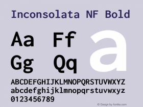 Inconsolata Bold Nerd Font Complete Windows Compatible Version 2.012;Nerd Fonts 2.1.0图片样张
