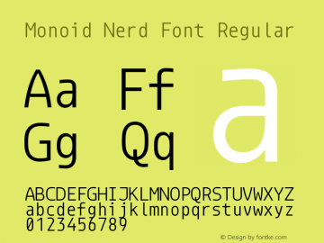 Monoid Regular Nerd Font Complete Version 0.61;Nerd Fonts 2.1.0图片样张