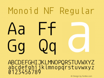 Monoid Regular Nerd Font Complete Windows Compatible Version 0.61;Nerd Fonts 2.1.0图片样张