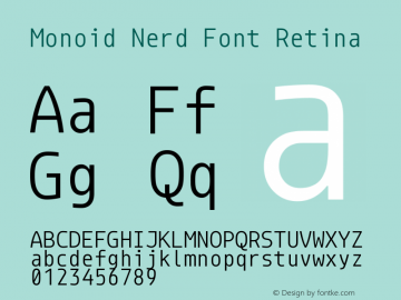 Monoid Retina Nerd Font Complete Version 0.62;Nerd Fonts 2.1.0图片样张