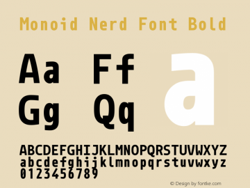 Monoid Bold Nerd Font Complete Version 0.61;Nerd Fonts 2.1.0图片样张