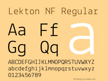 Lekton Nerd Font Complete Windows Compatible Version 34.000;Nerd Fonts 2.1.0图片样张