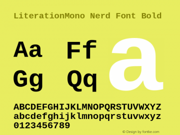 Literation Mono Bold Nerd Font Complete Version 2.00.5;Nerd Fonts 2.1.0图片样张