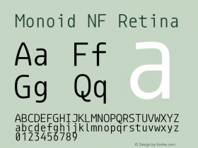 Monoid Retina Nerd Font Complete Windows Compatible Version 0.62;Nerd Fonts 2.1.0图片样张
