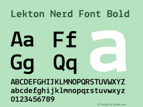 Lekton-Bold Nerd Font Complete Version 34.000;Nerd Fonts 2.1.0图片样张