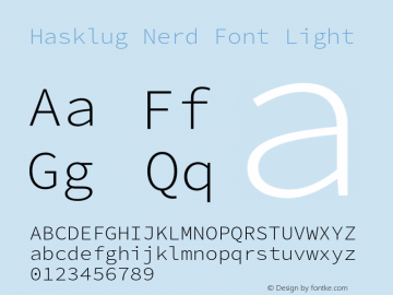 Hasklug Light Nerd Font Complete Version 1.0;Nerd Fonts 2.1.0图片样张