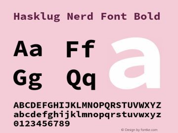 Hasklug Bold Nerd Font Complete Version 1.0;Nerd Fonts 2.1.0图片样张