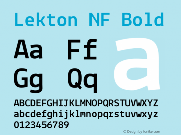 Lekton-Bold Nerd Font Complete Mono Windows Compatible Version 34.000;Nerd Fonts 2.1.0图片样张
