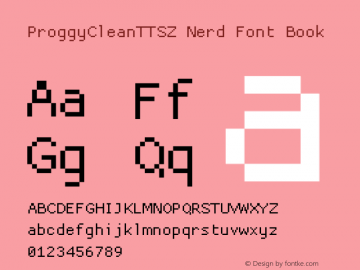 ProggyCleanTTSZ Nerd Font Complete Version 2004/04/15;Nerd Fonts 2.1.0图片样张