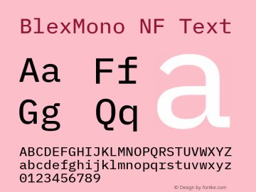 Blex Mono Text Nerd Font Complete Windows Compatible Version 2.000;Nerd Fonts 2.1.0图片样张