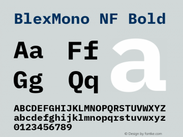 Blex Mono Bold Nerd Font Complete Windows Compatible Version 2.000;Nerd Fonts 2.1.0图片样张