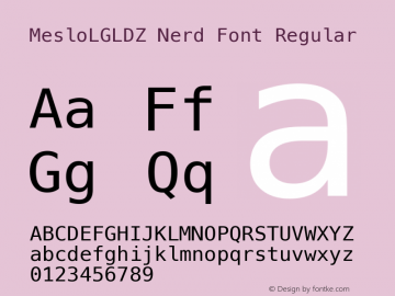 Meslo LG L DZ Regular Nerd Font Complete Version 1.210;Nerd Fonts 2.1.0图片样张