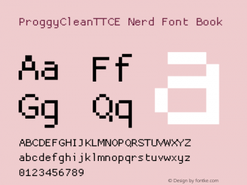 ProggyCleanTT CE Nerd Font Complete Version 2004/04/15;Nerd Fonts 2.1.0图片样张