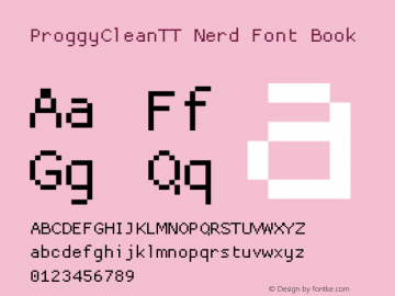 ProggyCleanTT Nerd Font Complete Version 2004/04/15;Nerd Fonts 2.1.0图片样张