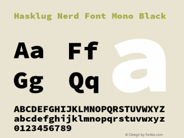 Hasklug Black Nerd Font Complete Mono Version 1.0;Nerd Fonts 2.1.0图片样张