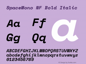 Space Mono Bold Italic Nerd Font Complete Mono Windows Compatible Version 1.000;PS 1.000;hotconv 1.0.81;makeotf.lib2.5.63406;Nerd Fonts 2.1.0图片样张