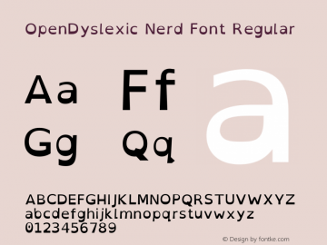 OpenDyslexic Version 002.001;Nerd Fonts 2.1.0图片样张