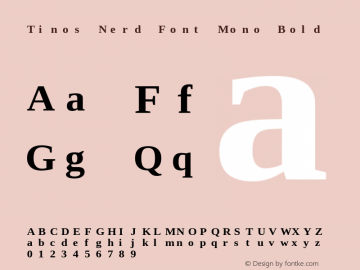 Tinos Bold Nerd Font Complete Mono Version 1.23;Nerd Fonts 2.1.0图片样张