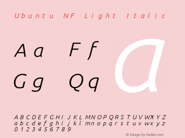 Ubuntu Light Italic Nerd Font Complete Mono Windows Compatible Version 0.83;Nerd Fonts 2.1.0图片样张