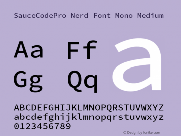 Sauce Code Pro Medium Nerd Font Complete Mono Version 2.030;PS 1.000;hotconv 16.6.51;makeotf.lib2.5.65220;Nerd Fonts 2.1.0图片样张