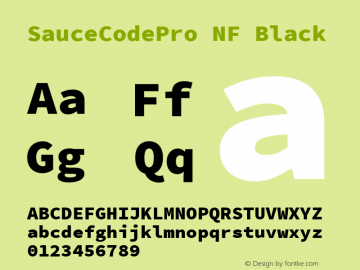 Sauce Code Pro Black Nerd Font Complete Windows Compatible Version 2.030;PS 1.000;hotconv 16.6.51;makeotf.lib2.5.65220;Nerd Fonts 2.1.0图片样张