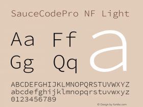 Sauce Code Pro Light Nerd Font Complete Windows Compatible Version 2.030;PS 1.000;hotconv 16.6.51;makeotf.lib2.5.65220;Nerd Fonts 2.1.0图片样张