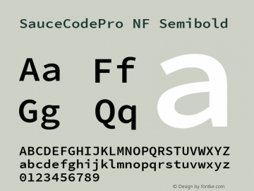 Sauce Code Pro Semibold Nerd Font Complete Windows Compatible Version 2.030;PS 1.000;hotconv 16.6.51;makeotf.lib2.5.65220;Nerd Fonts 2.1.0图片样张