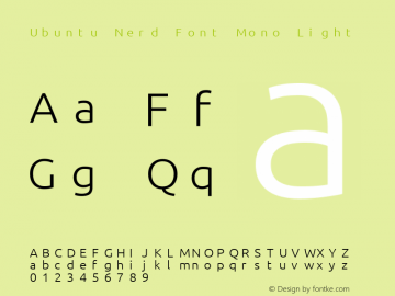 Ubuntu Light Nerd Font Complete Mono Version 0.83;Nerd Fonts 2.1.0图片样张