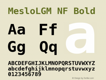 Meslo LG M Bold Nerd Font Complete Windows Compatible Version 1.210;Nerd Fonts 2.1.0图片样张