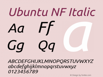 Ubuntu Italic Nerd Font Complete Windows Compatible Version 0.83;Nerd Fonts 2.1.0图片样张