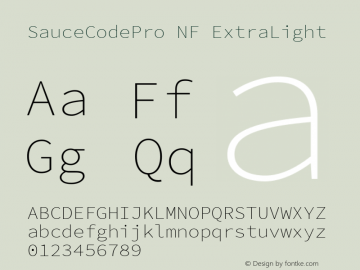 Sauce Code Pro ExtraLight Nerd Font Complete Mono Windows Compatible Version 2.030;PS 1.000;hotconv 16.6.51;makeotf.lib2.5.65220;Nerd Fonts 2.1.0图片样张