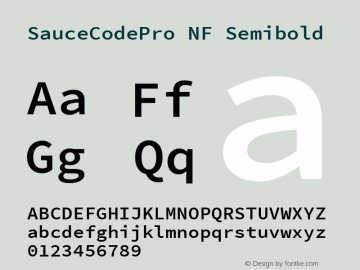 Sauce Code Pro Semibold Nerd Font Complete Mono Windows Compatible Version 2.030;PS 1.000;hotconv 16.6.51;makeotf.lib2.5.65220;Nerd Fonts 2.1.0图片样张
