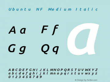 Ubuntu Medium Italic Nerd Font Complete Mono Windows Compatible Version 0.83;Nerd Fonts 2.1.0图片样张