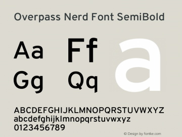 Overpass SemiBold Nerd Font Complete Version 003.000;Nerd Fonts 2.1.0图片样张
