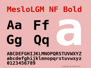 Meslo LG M Bold Nerd Font Complete Mono Windows Compatible Version 1.210;Nerd Fonts 2.1.0图片样张