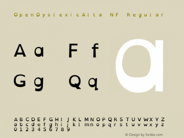 OpenDyslexicAlta Version 002.001;Nerd Fonts 2.1.0图片样张