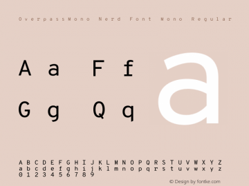 Overpass Mono Regular Nerd Font Complete Mono Version 001.000;Nerd Fonts 2.1.0图片样张