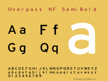 Overpass SemiBold Nerd Font Complete Mono Windows Compatible Version 003.000;Nerd Fonts 2.1.0图片样张