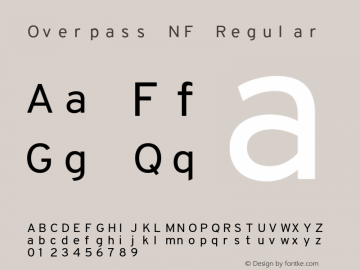 Overpass Regular Nerd Font Complete Mono Windows Compatible Version 003.000;Nerd Fonts 2.1.0图片样张