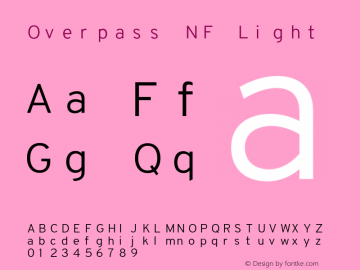 Overpass Light Nerd Font Complete Mono Windows Compatible Version 003.000;Nerd Fonts 2.1.0图片样张