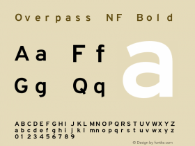 Overpass Bold Nerd Font Complete Mono Windows Compatible Version 003.000;Nerd Fonts 2.1.0图片样张
